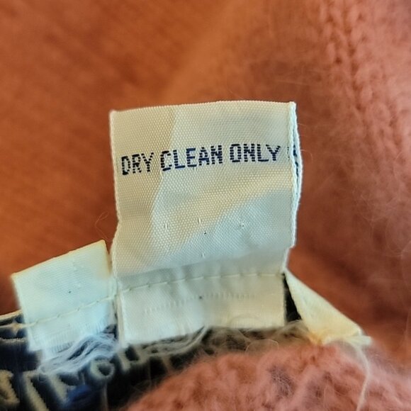 ALPENBLICK Pink Pointelle Knit Turtleneck Mock Neck Button Shoulder Sweater VTG - Picture 7 of 11